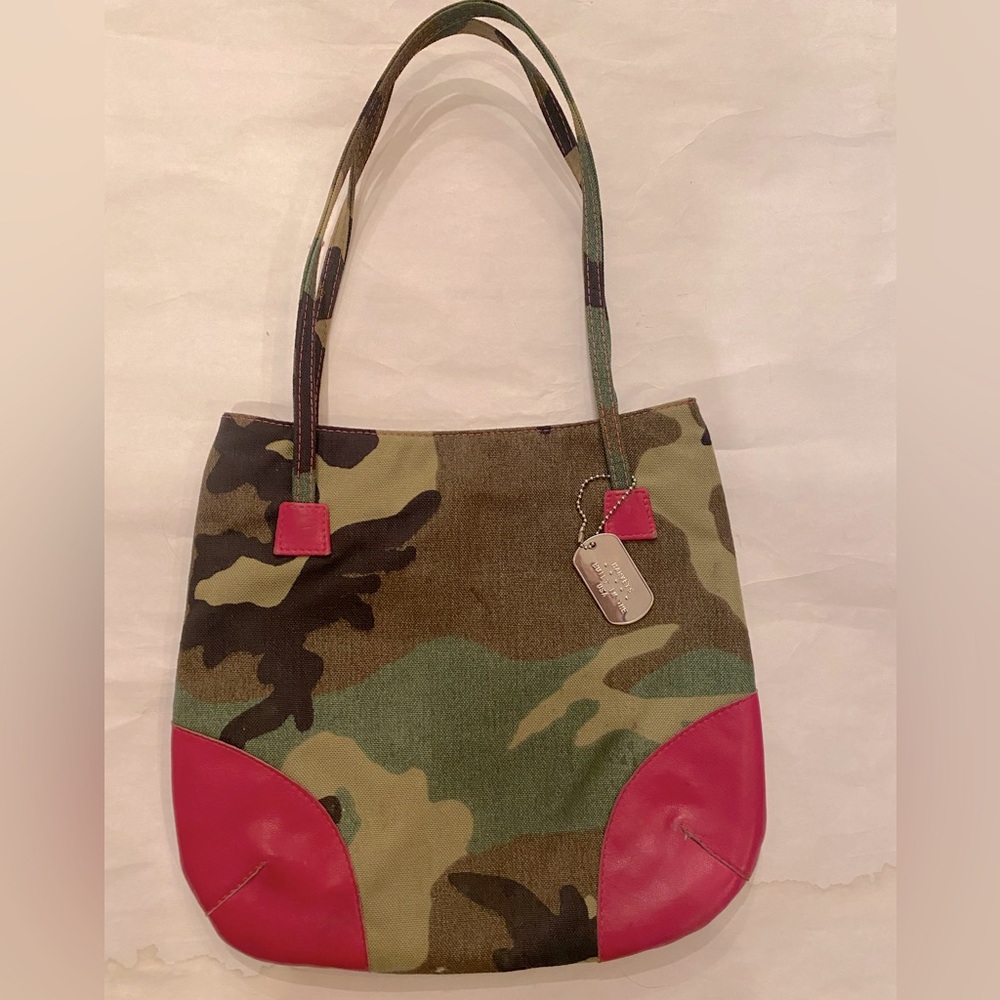 HARVEYS California VINTAGE CAMO PRINT slim shoulder handbag purse